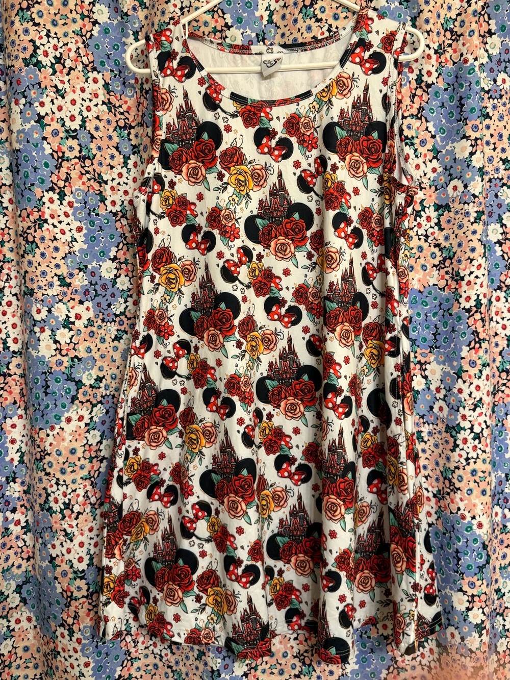 Floral WDW Themed Sleeveless Swing Dress